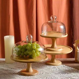 Wooden Cake Stand with Cover
