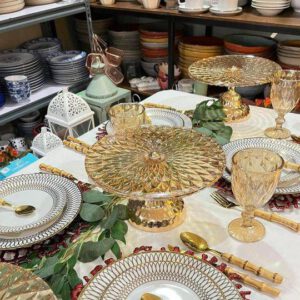 Gold Glass Cake Stand