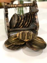 Wooden Coaster w/ Swan Holder