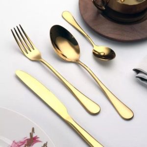24 Piece Gold Cutlery Set