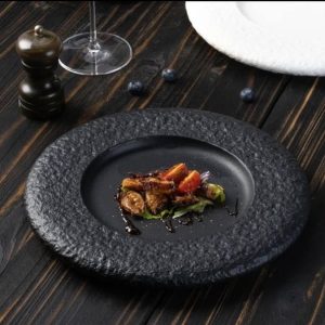 Black Round Plate