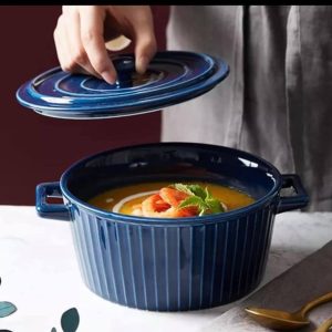 Porcelain Soup Bowl with Cover