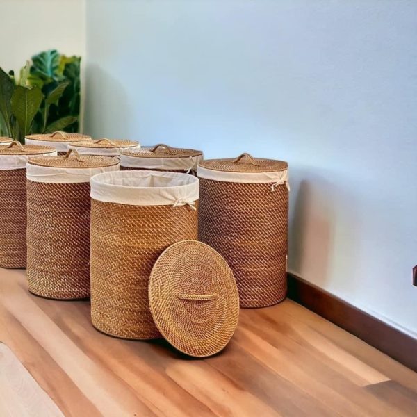 Rattan Laundry Basket w/ Lining - Image 3