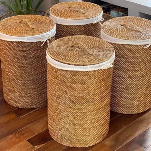 Rattan Laundry Basket w/ Lining