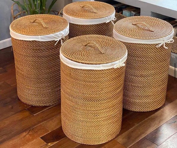 Rattan Laundry Basket w/ Lining