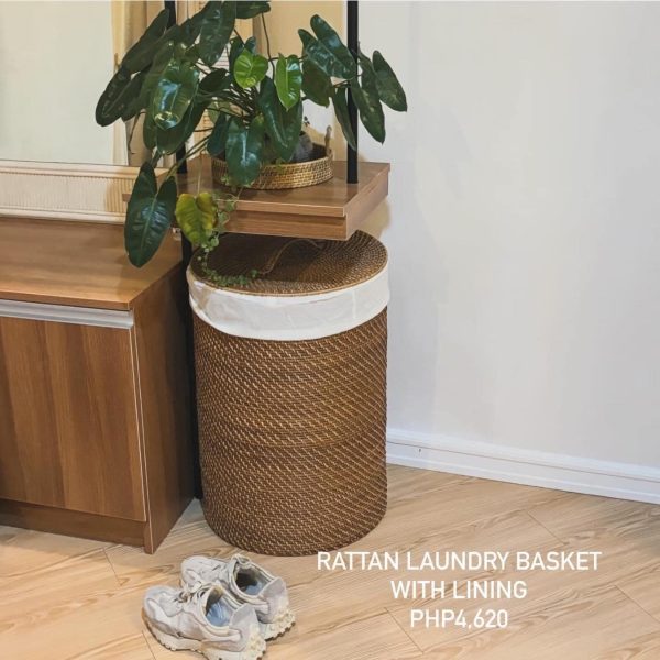 Rattan Laundry Basket w/ Lining - Image 2