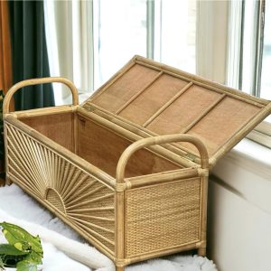 Custom Made Rattan Storage Bench