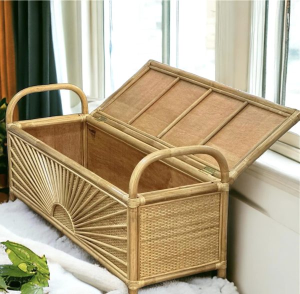 Custom Made Rattan Storage Bench