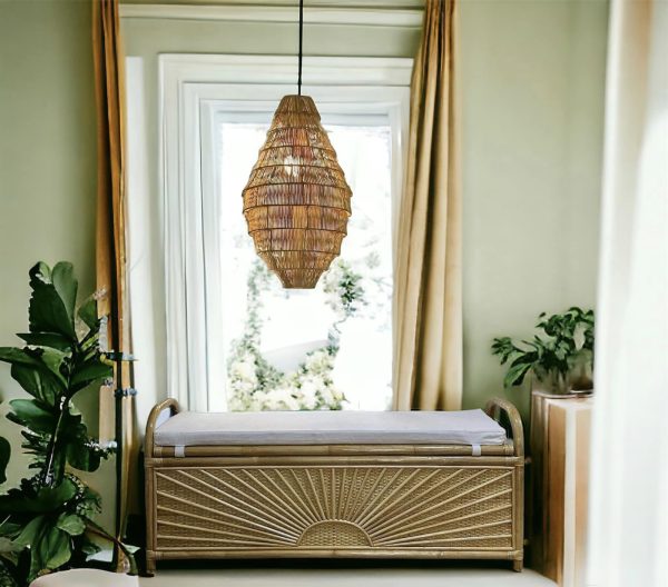 Custom Made Rattan Storage Bench - Image 3