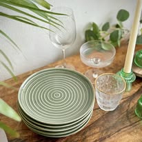 FOREST GREEN SWIRL PLATE