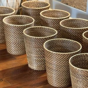 RATTAN TRASH BASKET