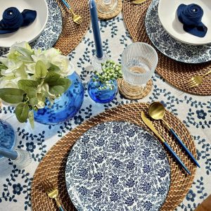 BLUE FLOWERY PRINT PLATE