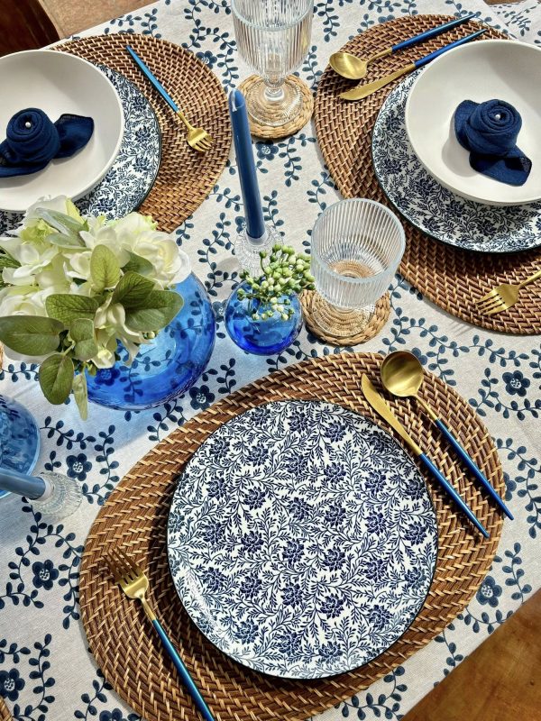 BLUE FLOWERY PRINT PLATE