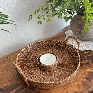 RATTAN CHIP & DIP SERVING