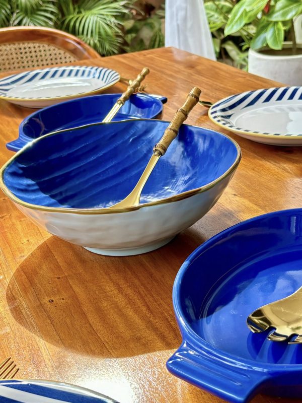 TWOTONE BLUE SERVING BOWL
